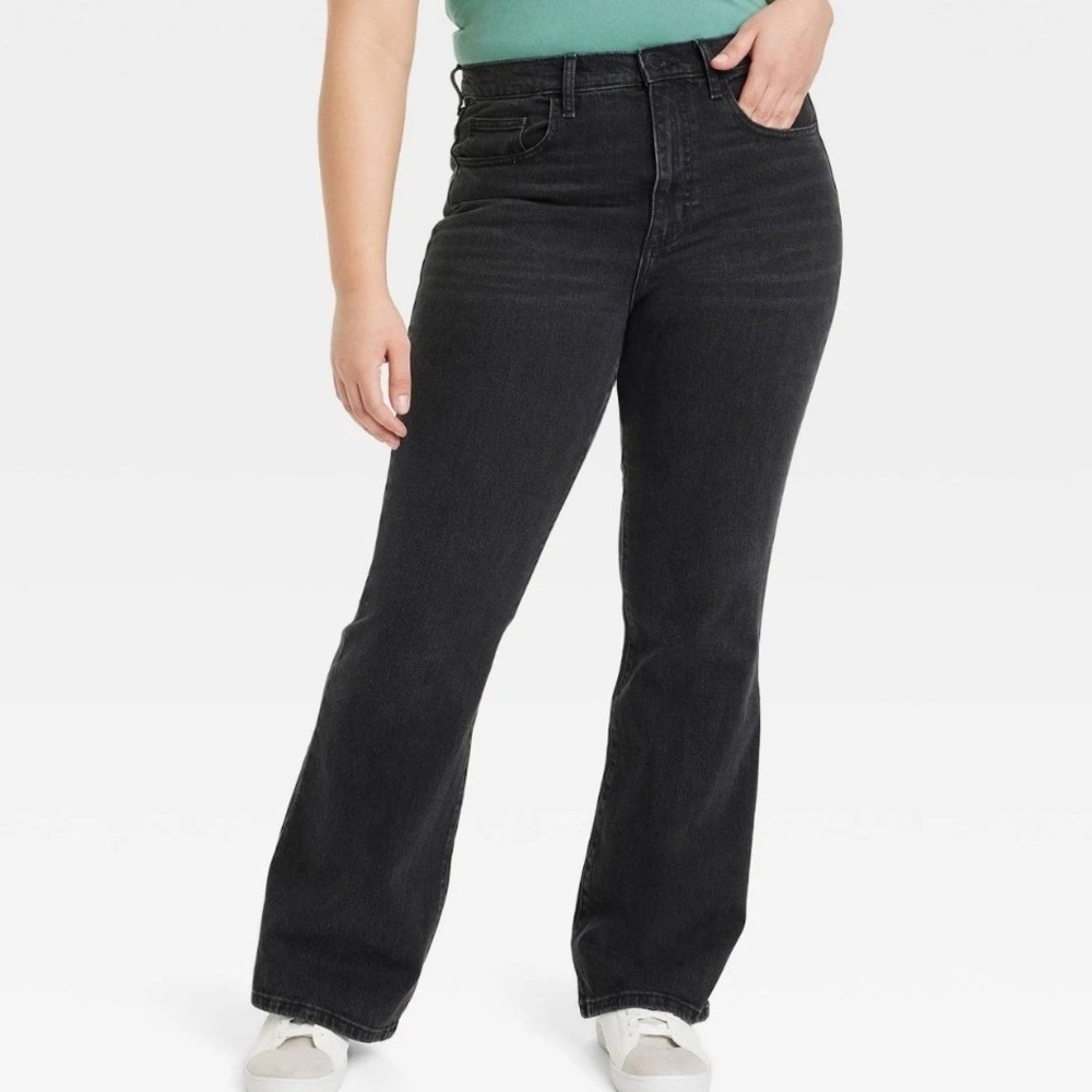 Universal Thread 14-Short Dark Wash High Rise Flare Denim Jean Work Capsule 90s